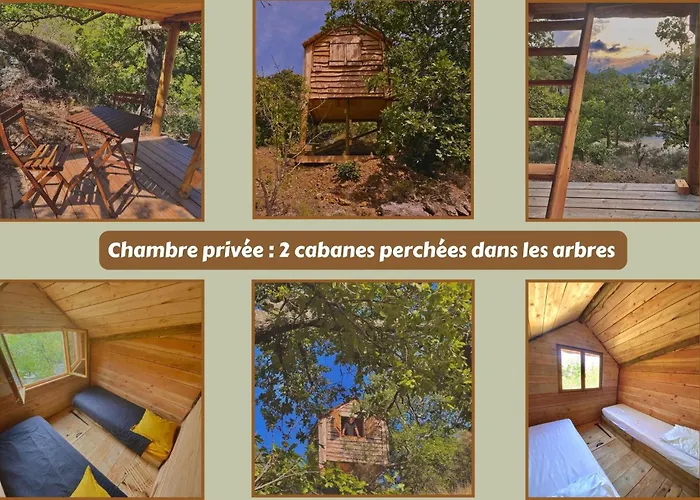 Camping Caramany, Lac A Proximite - Cabanes Perchees - Mobil-Homes - Emplacements Nus Pour Camping-Cars, Tentes, Caravanes